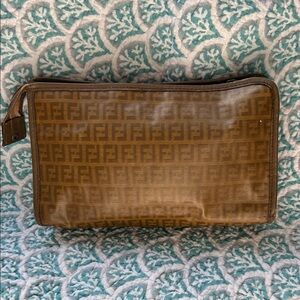 Fendi Brown Monogram Toiletry Bag